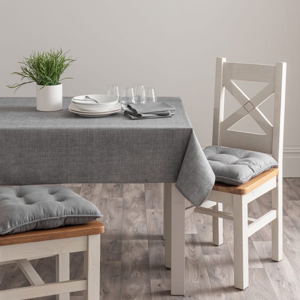Wipe Clean Cotton Tablecloth Charcoal