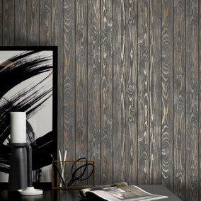 Metallic Wood Wallpaper