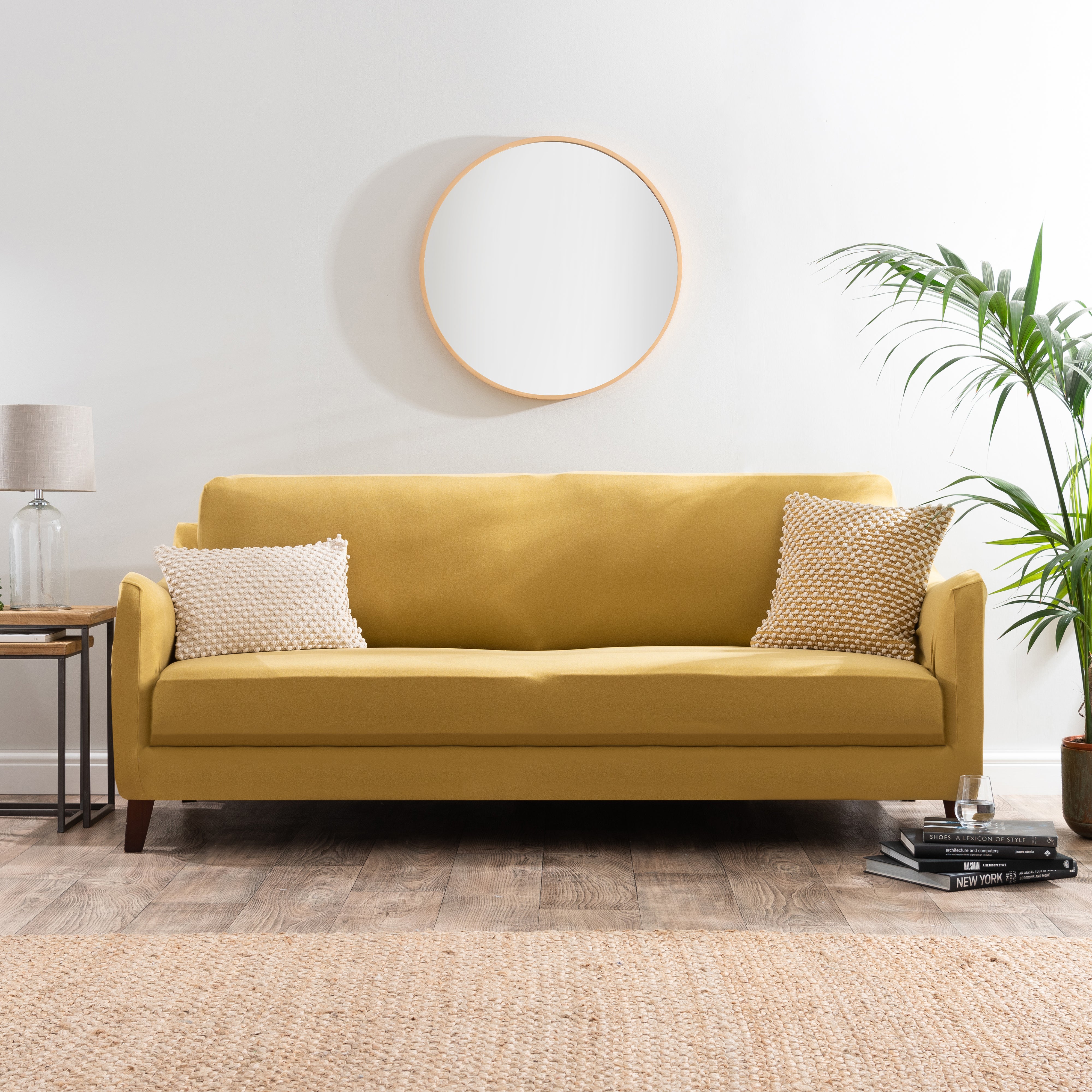 Soft Marl 3 Seat Sofa Cover Gold