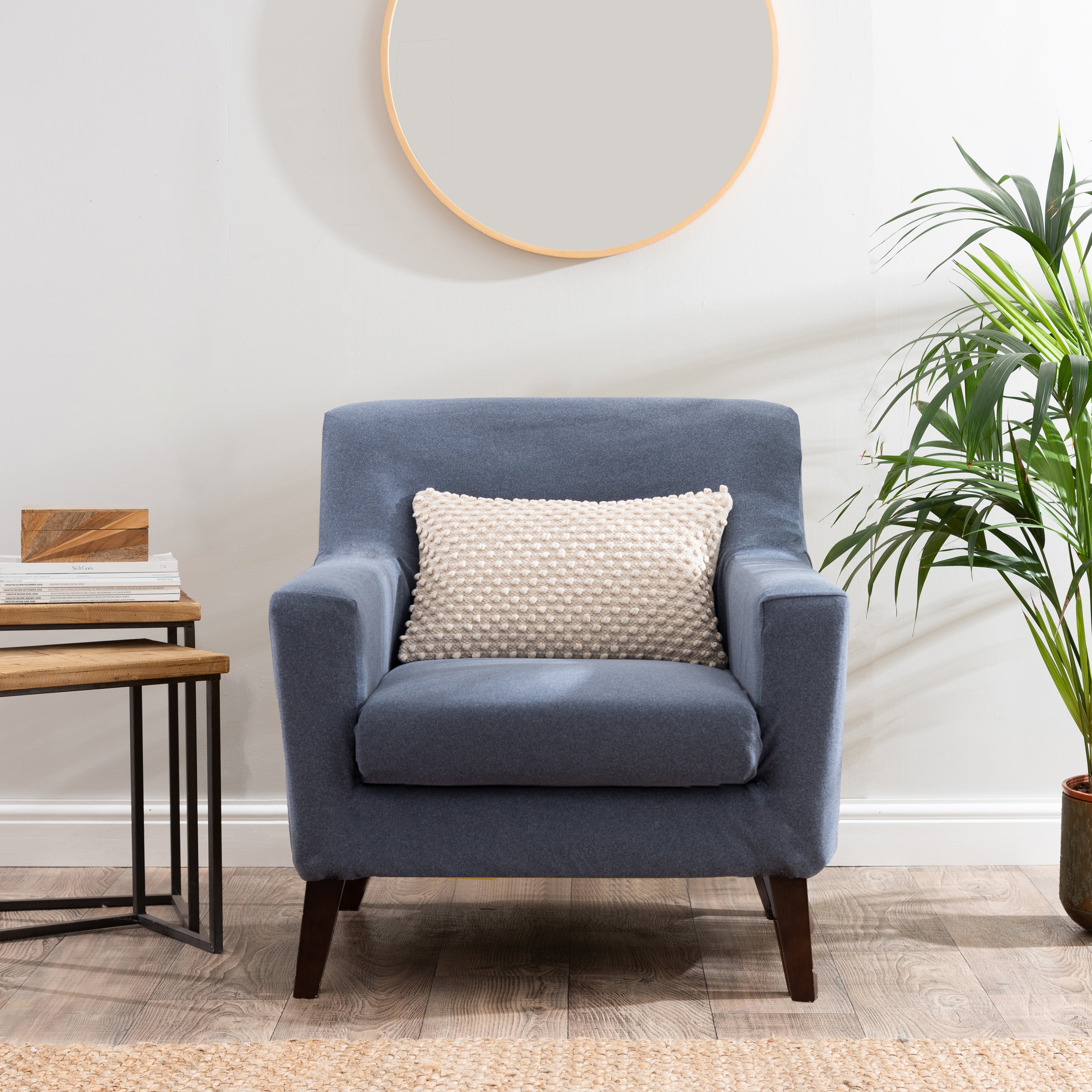 Soft Marl Armchair Cover Denim