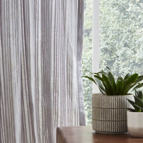 Pineapple Elephant Zofia Broderie Anglaise Slot Top Voile Curtain Panel