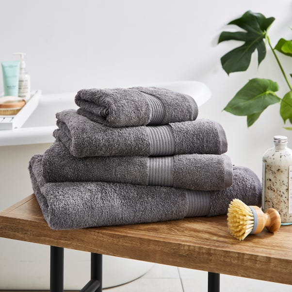 Hotel  Dove Grey Egyptian Cotton Towel image 1 of 3