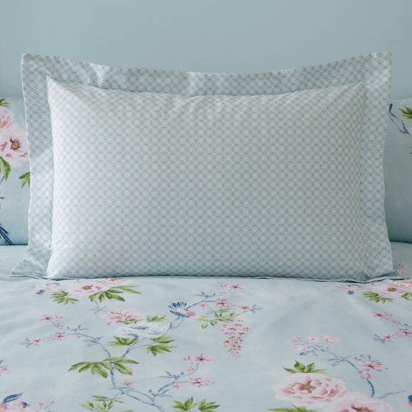 Chinoiserie Bird Seafoam Duvet Cover and Pillowcase Set Dunelm