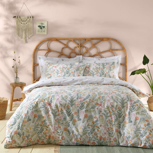 Folk Botanical Green Duvet Cover and Pillowcase Set  undefined