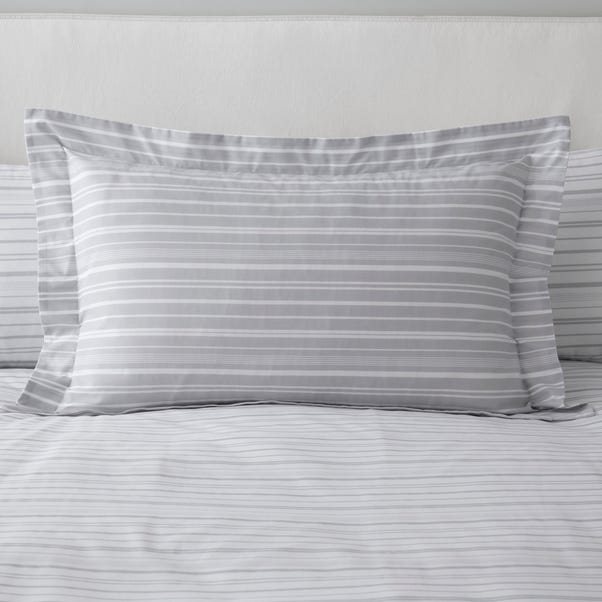 Tristan Stripe Grey Oxford Pillowcase image 1 of 4