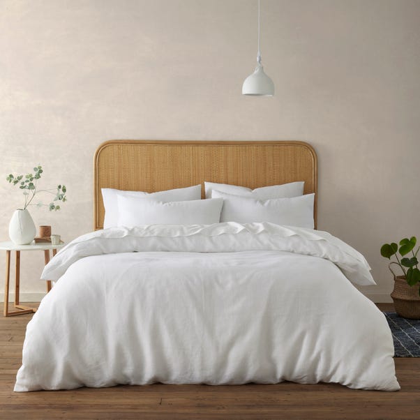 Rowan Linen White Duvet Cover and Pillowcase Set image 1 of 3