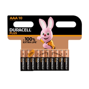Pack of 10 Duracell Plus Power AAA Batteries