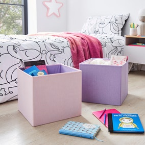 Set of 2 Kids Foldable Cube Storage
