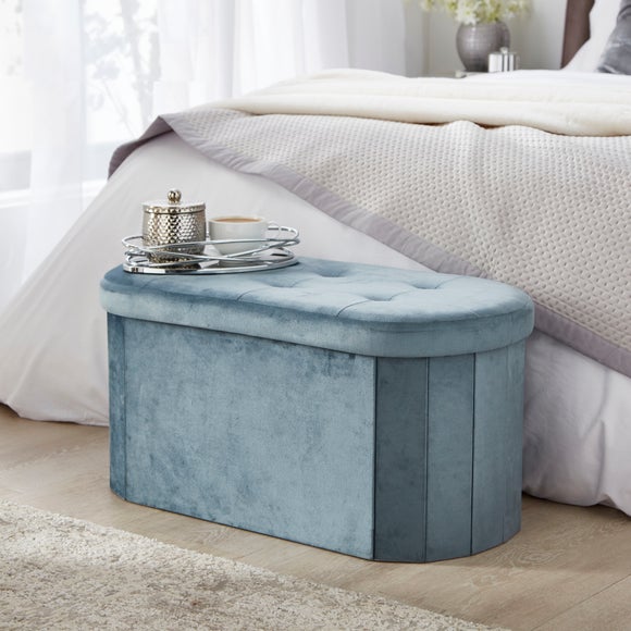 Blue and deals grey ottoman