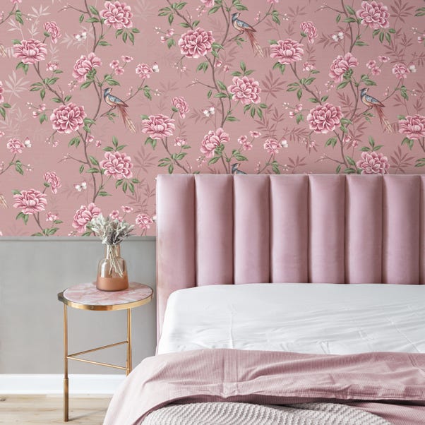 Akina Floral Blush Wallpaper