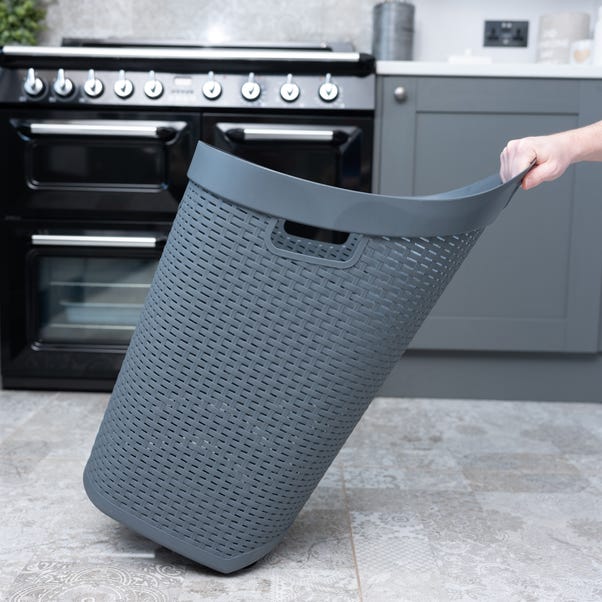 60L Laundry Basket with Wheels Charcoal