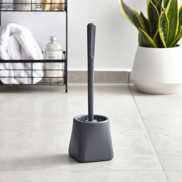 Square Silicon Toilet Brush Charcoal
