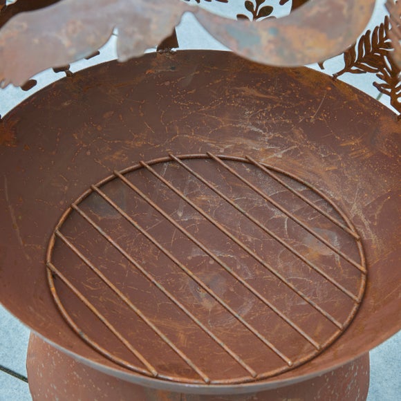 Oxidised Woodland Globe Fire Pit Dunelm