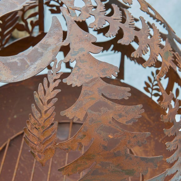 Oxidised Woodland Globe Fire Pit Dunelm