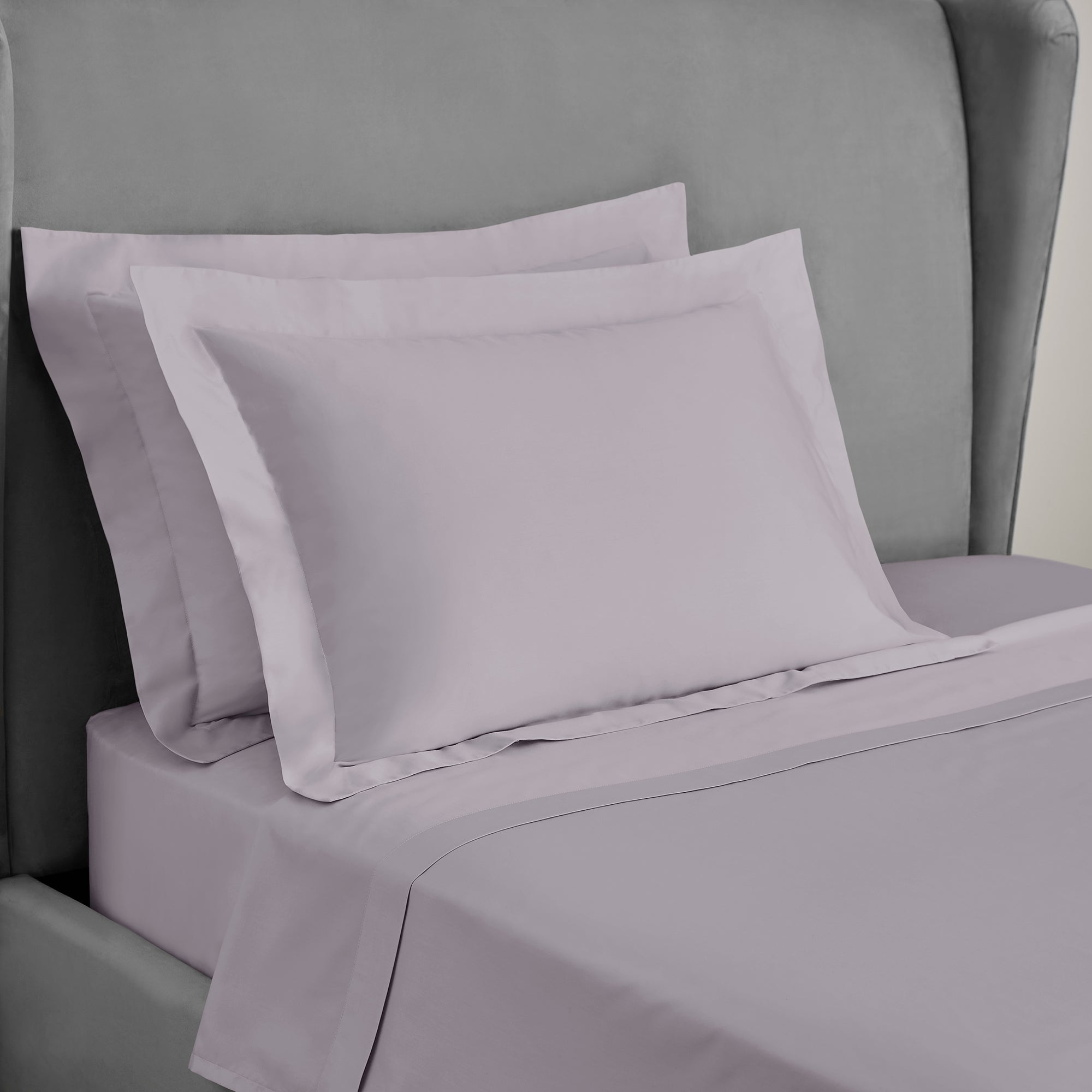 Image of Dorma 300 Thread Count 100% Cotton Sateen Plain Oxford Pillowcase Purple