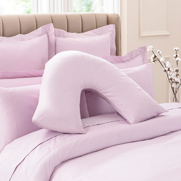 Dorma 300 Thread Count 100% Cotton Sateen Plain V-Shaped Pillowcase image 1 of 1