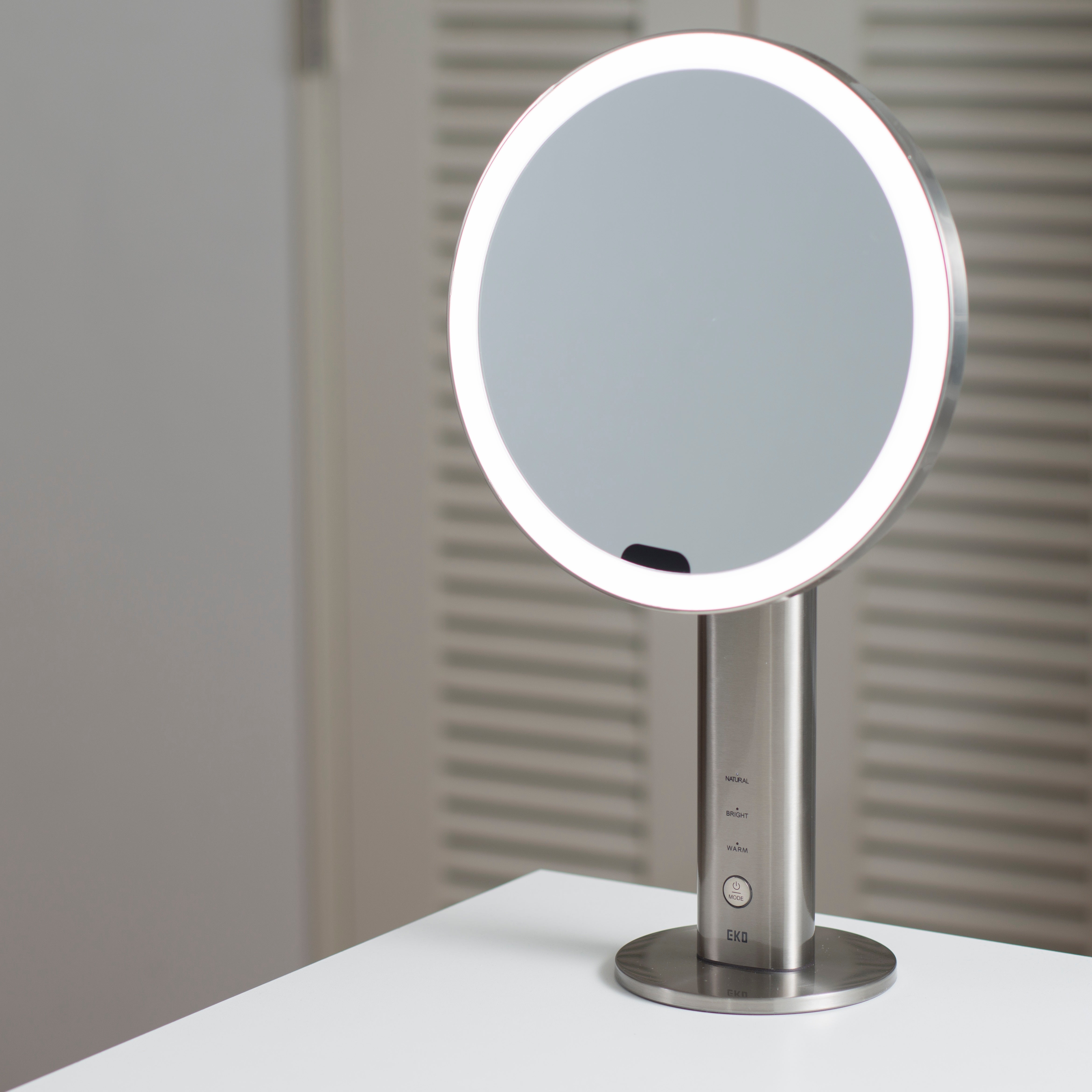 EKO iMira Ultra LED Sensor Mirror with Magnetic Travel Mirror Silver