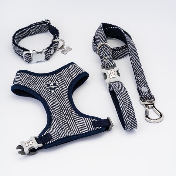 Hugo & Hudson Herringbone Tweed Dog Harness Dunelm