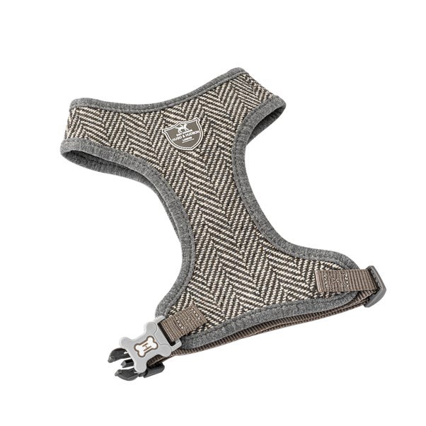 Hugo & Hudson Herringbone Tweed Dog Harness Grey undefined