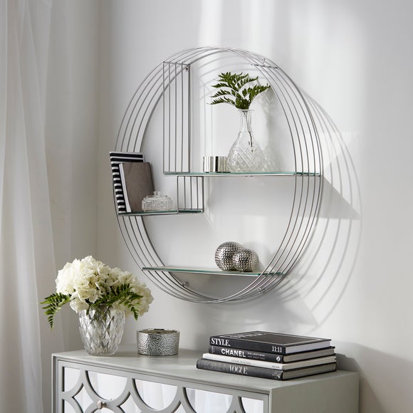 Silver shelves store for wall