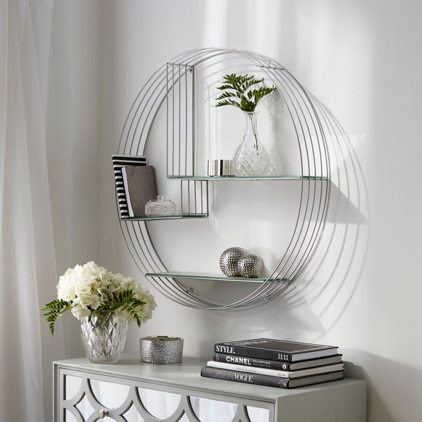 Smart Industrial Silver Circle Shelf 80cm Mirrored image 1 of 3