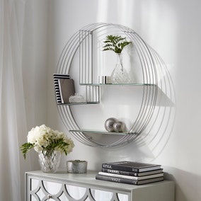 Smart Industrial Silver Circle Shelf 80cm Mirrored