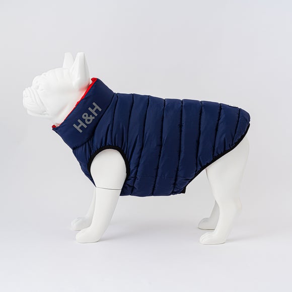 Hugo & Hudson Red Reversible Dog Puffer Coat Dunelm