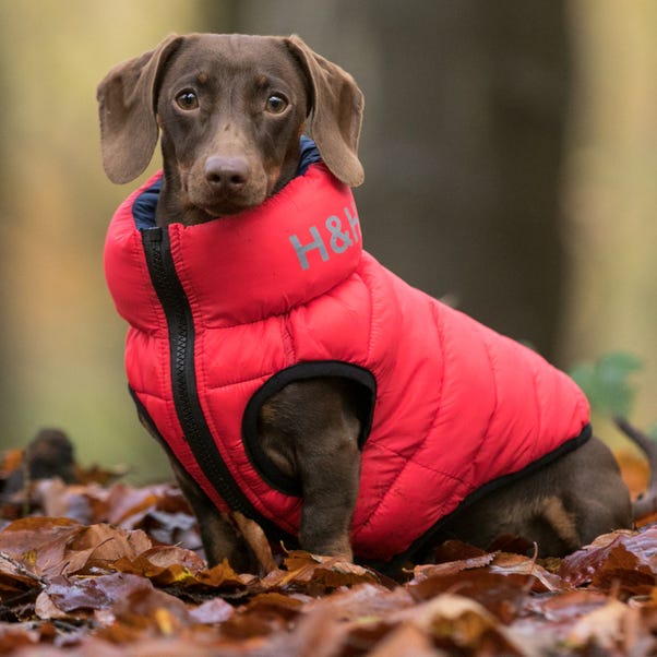 Hugo & Hudson Red Reversible Dog Puffer Coat  undefined