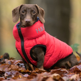 Hugo & Hudson Red Reversible Dog Puffer Coat