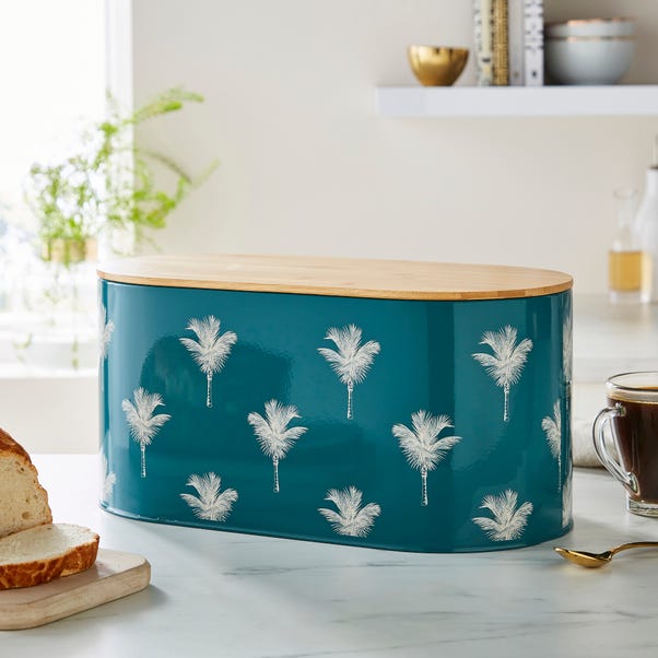 Luxe Palm Bread Bin with Bamboo Lid image 1 of 4