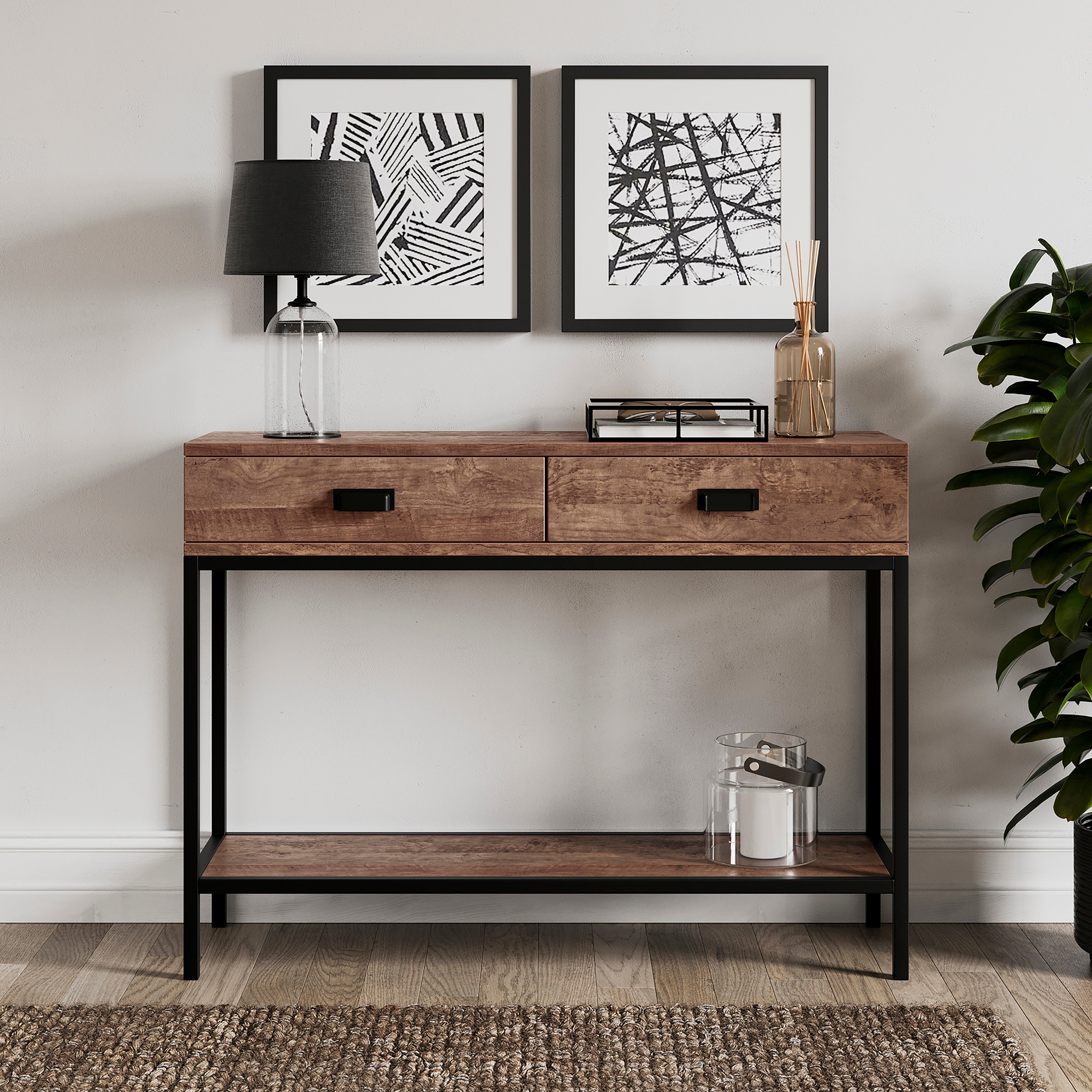 Fulton Console Table Pine brown