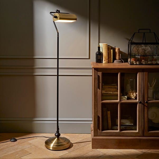 Banker Floor Lamp Antique Brass