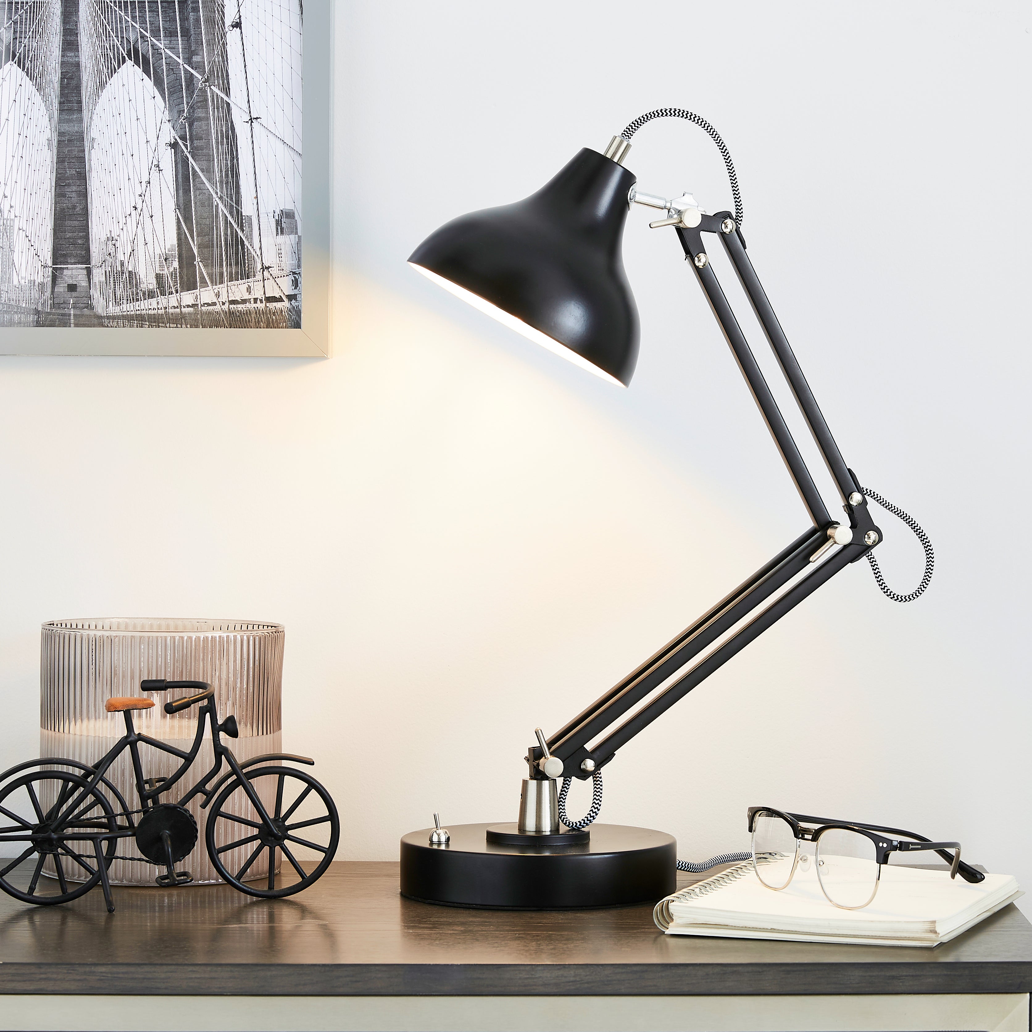 Archibald Articulated Black Table Lamp