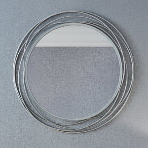 Metal Swirl Round Wall Mirror