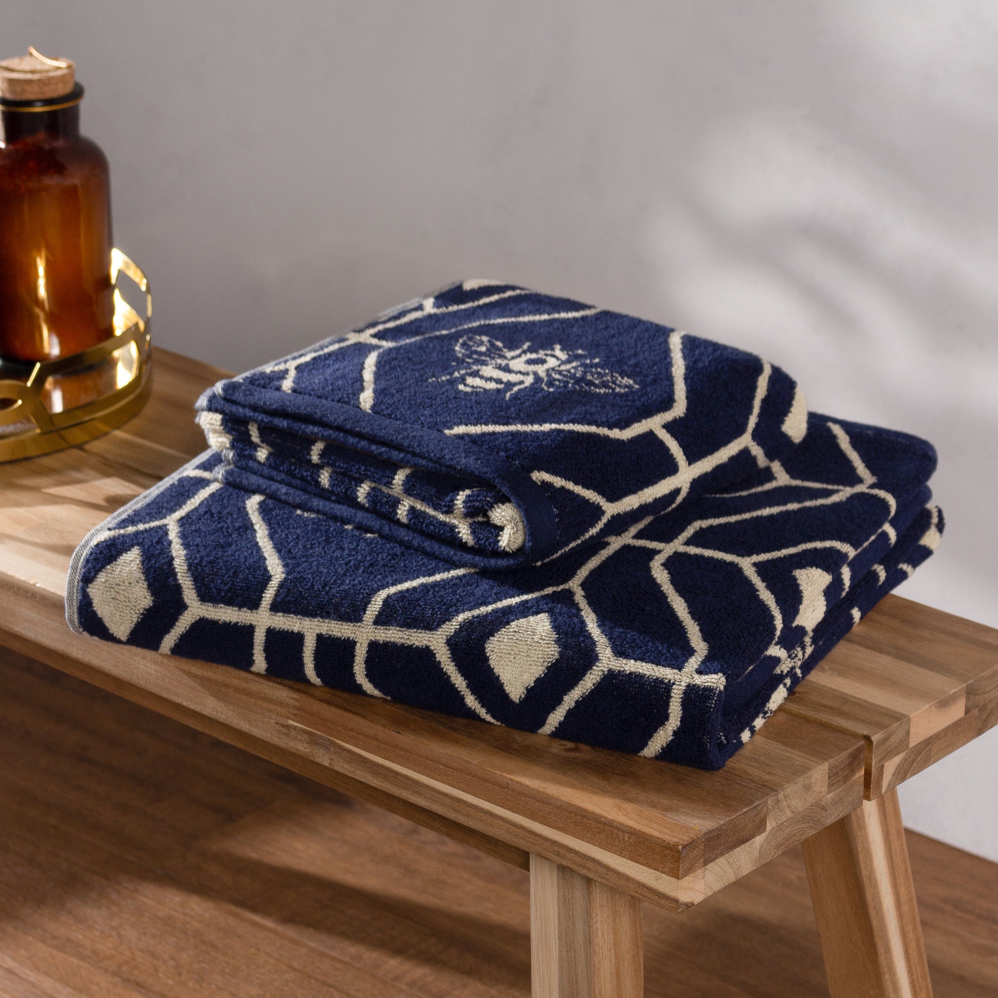 Photos - Towel NAVY furn. Deco Bee Bath   Blue/White 