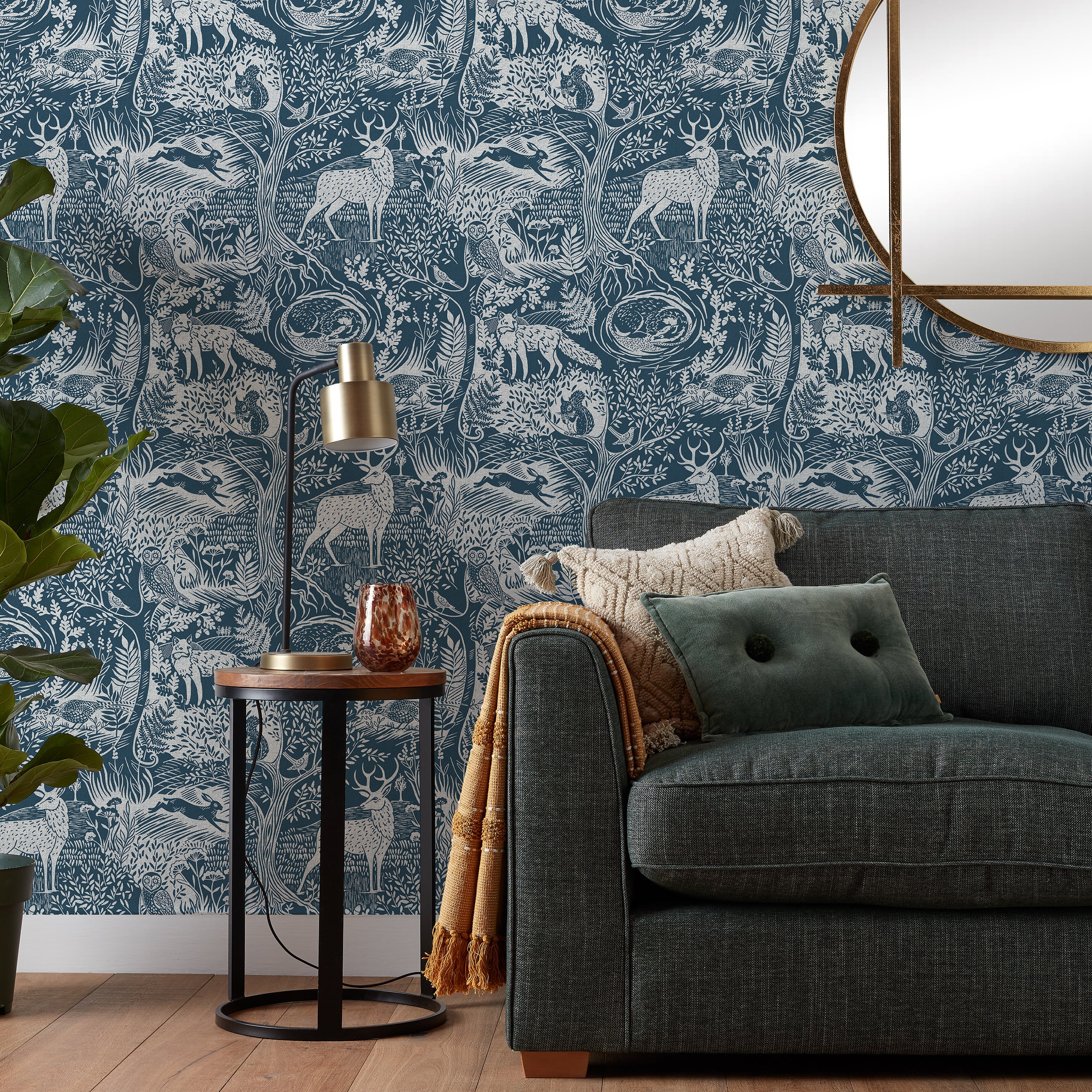 Furn Winter Woods Wallpaper Blue