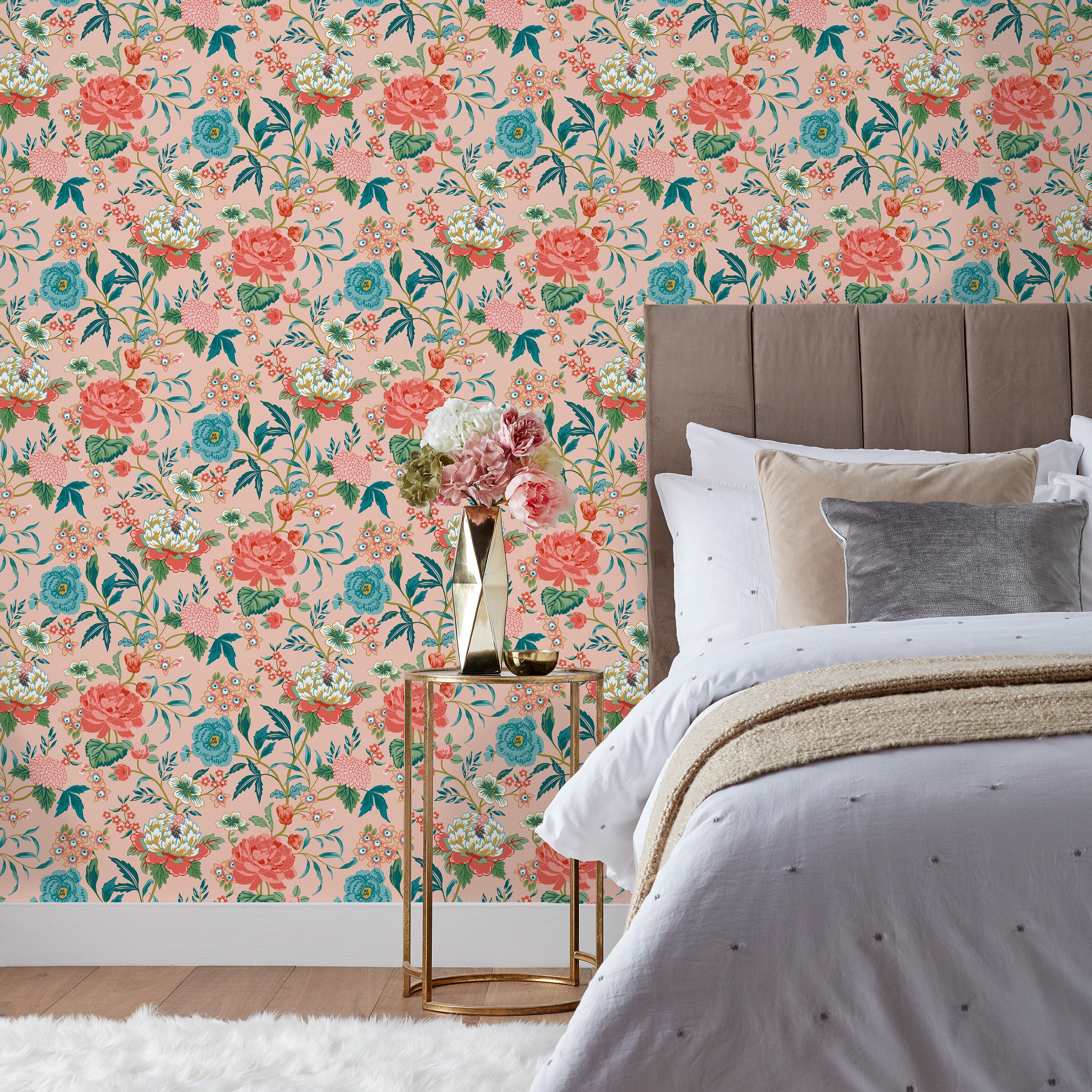 Furn Azalea Wallpaper Coralblue