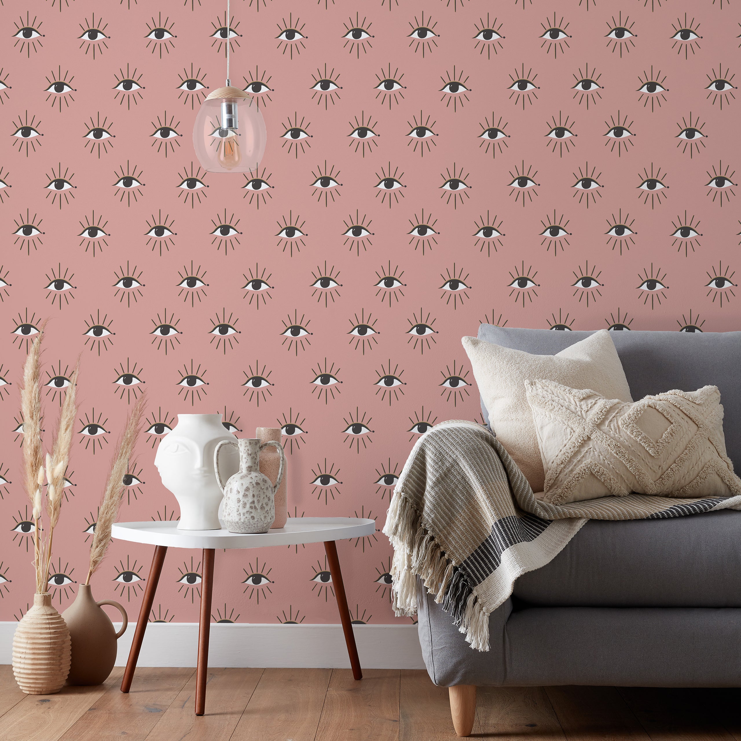 Furn Theia Wallpaper Blushblackwhite