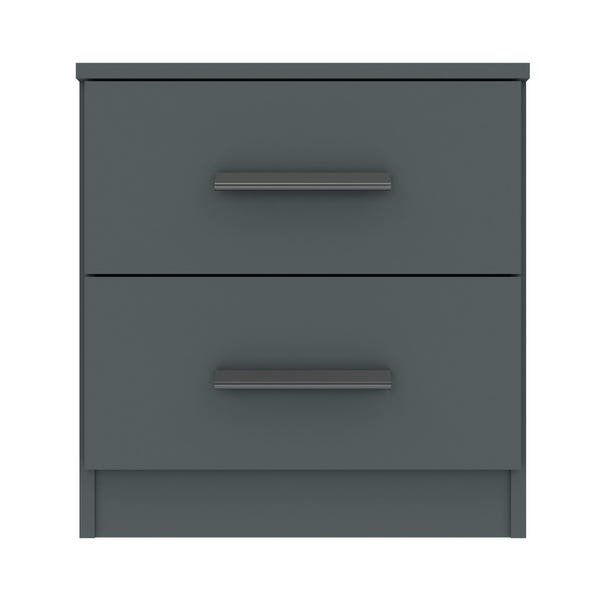 Norland 2 Drawer Bedside Table, Graphite Grey image 1 of 3