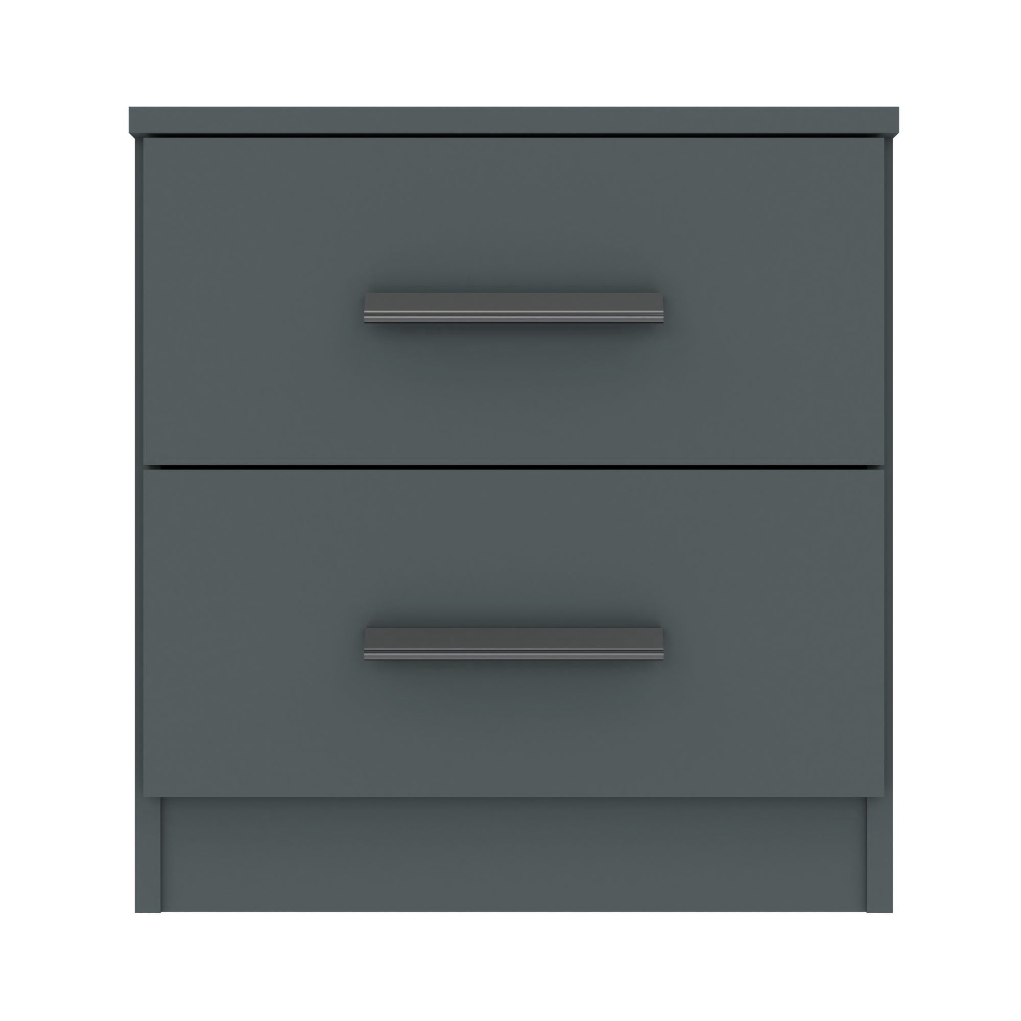 Norland 2 Drawer Bedside Table Graphite Grey Grey