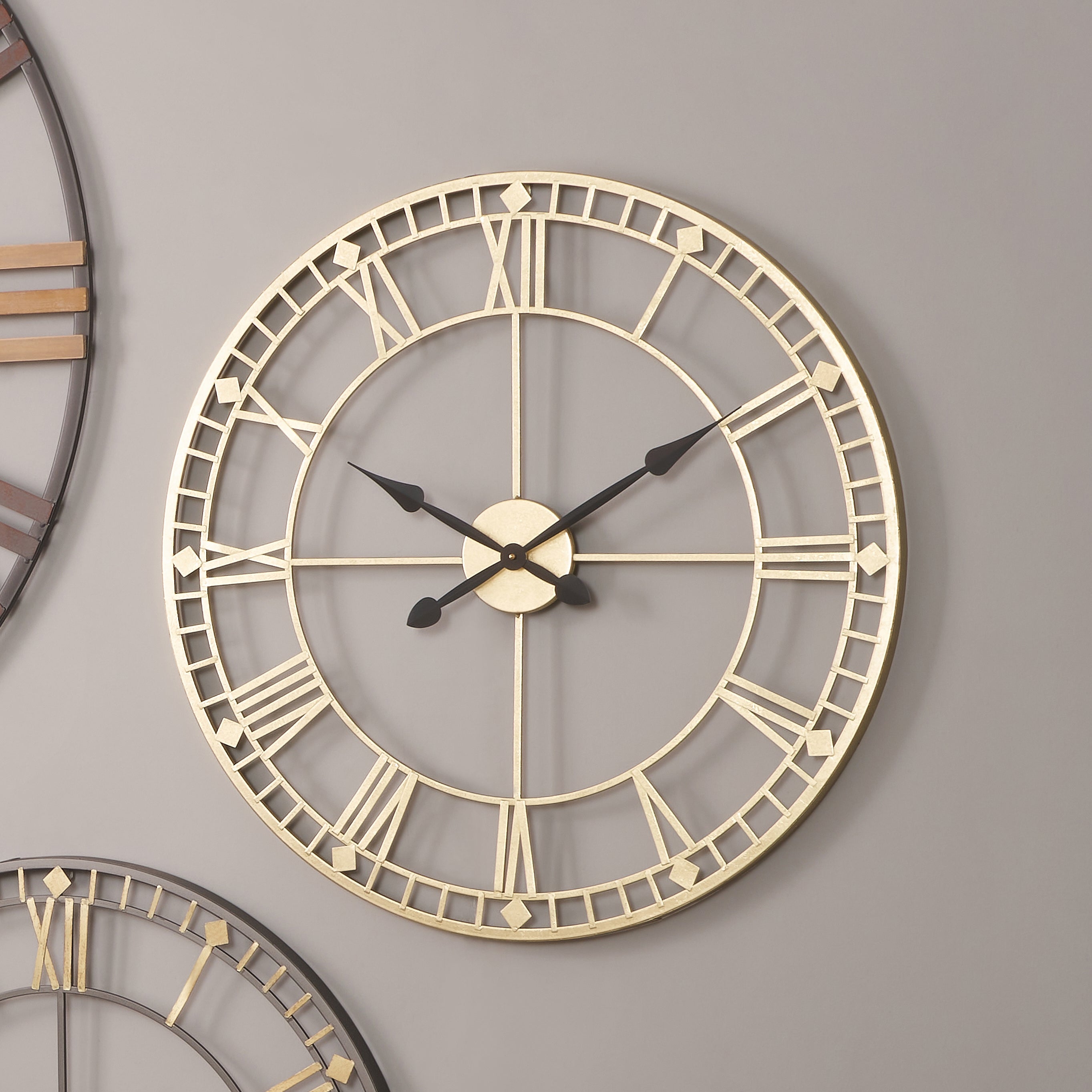 Metal Skeleton 80cm Wall Clock
