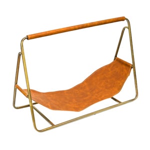 Contemporary Hanging Leather Log Holder