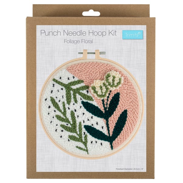 Punch Needle Kit Yarn and Hoop Kit Folge Flrl image 1 of 3