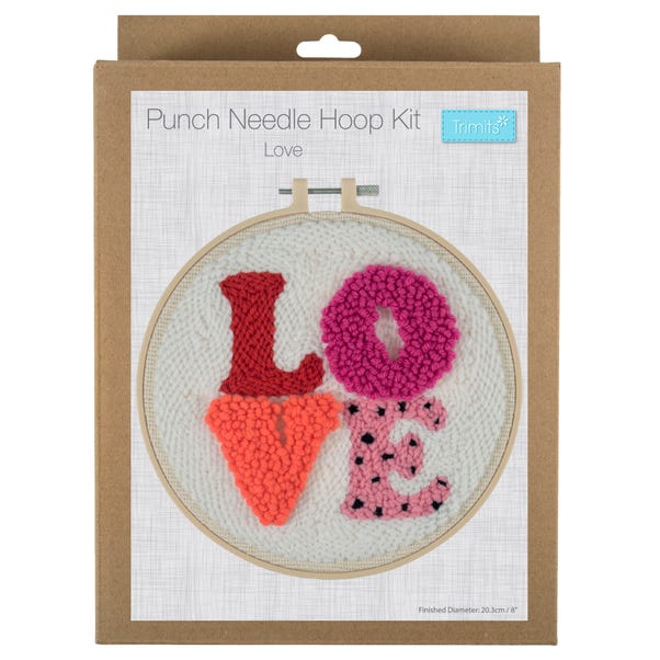 Punch Needle Kit Yarn and Hoop Love image 1 of 3