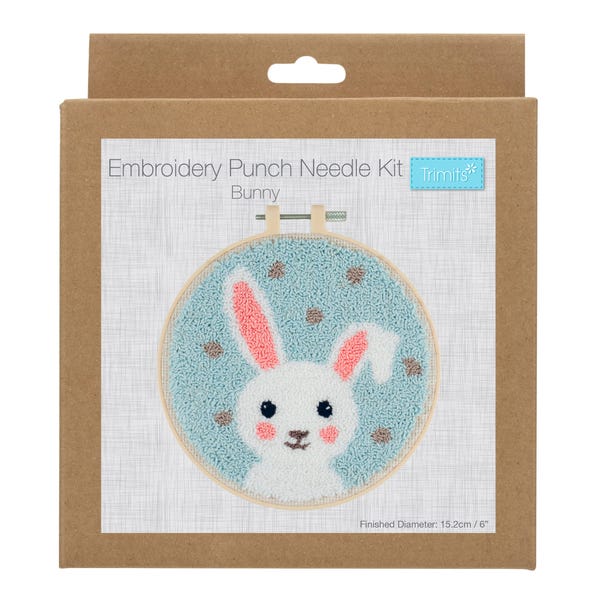 Punch Needle Kit Floss and Hoop Bunny image 1 of 3