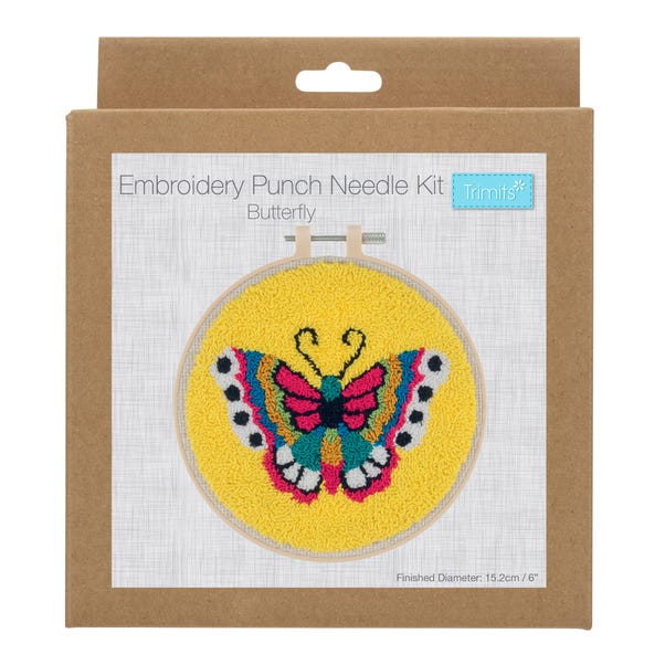 Punch Needle Kit Floss and Hoop Kit Butterfly image 1 of 3