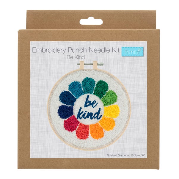 Punch Needle Kit Floss and Hoop Be Kind image 1 of 3