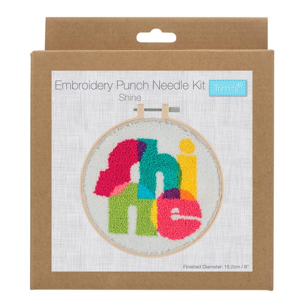Punch Needle Kit Floss and Hoop Shine MultiColoured