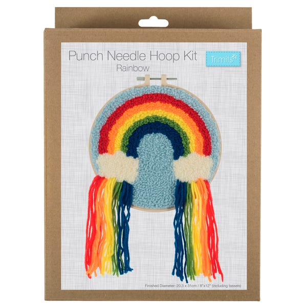 Punch Needle Kit Yarn and Hoop Rainbow image 1 of 3
