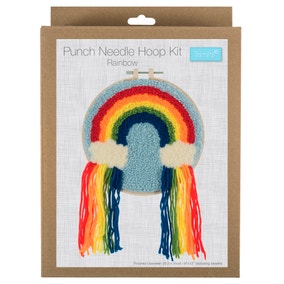 Punch Needle Kit Yarn and Hoop Rainbow